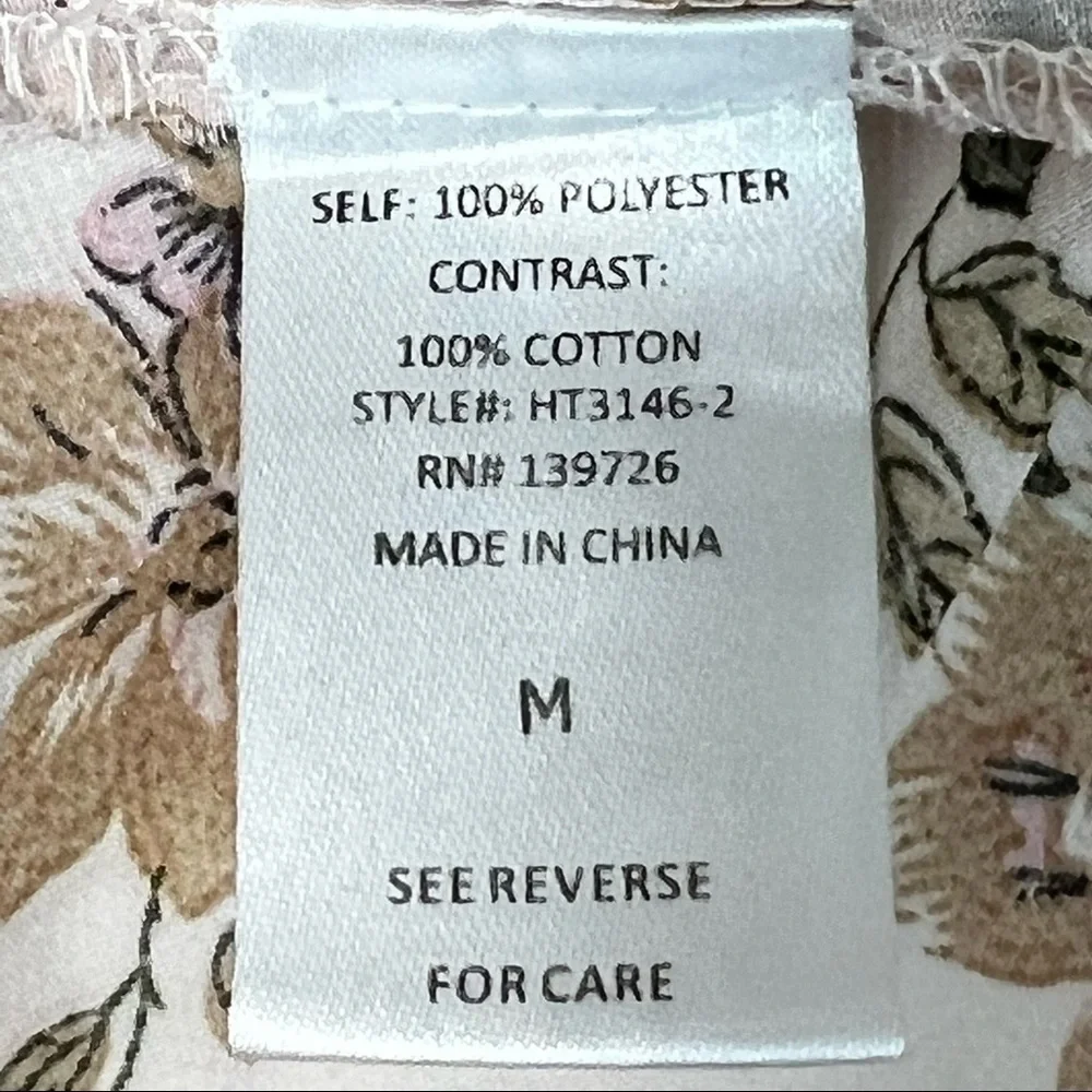 HONEY PUNCH Blouse Size M Crochet Lace Trim Mesh Pink Green Sheer High neck - Picture 6 of 8